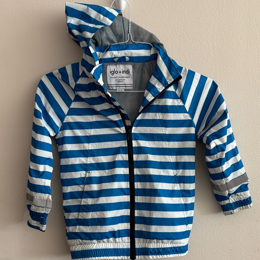 Iglo + Indi Blue Striped Kids Jacket size 116/122